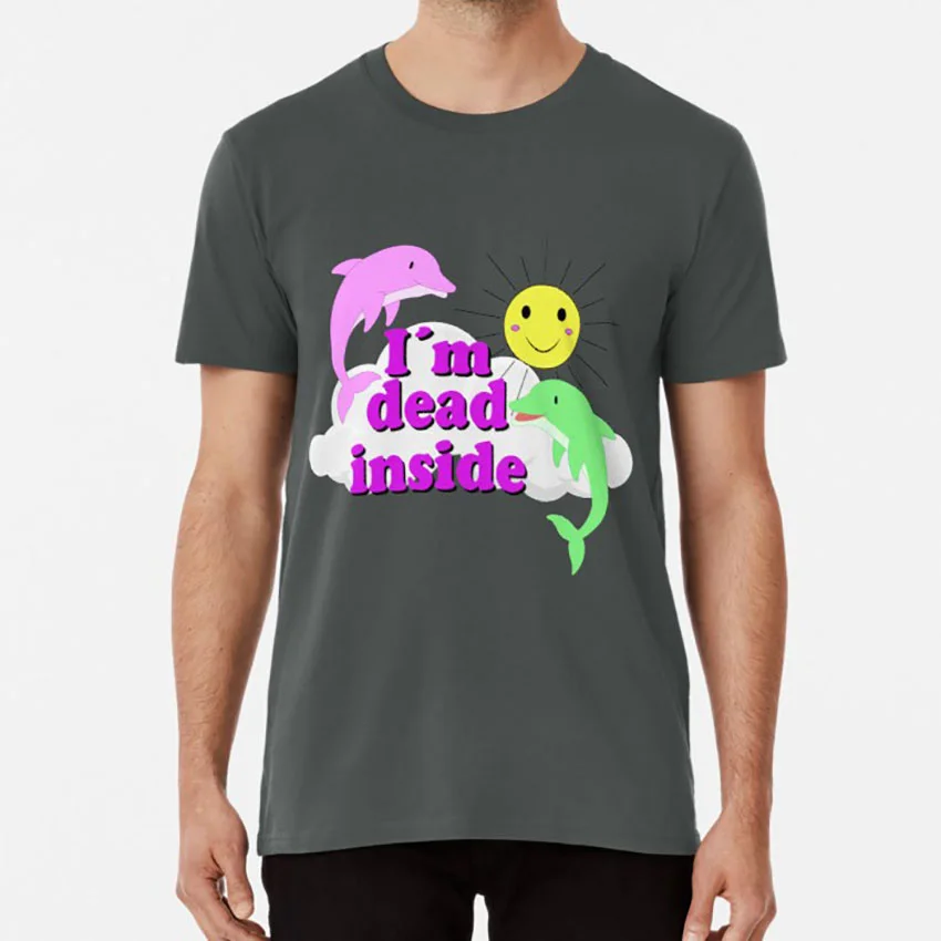 I'm dead inside Футболка Солнце облака Дельфин дельфины я мертвые животные морские животные крутые поговорки