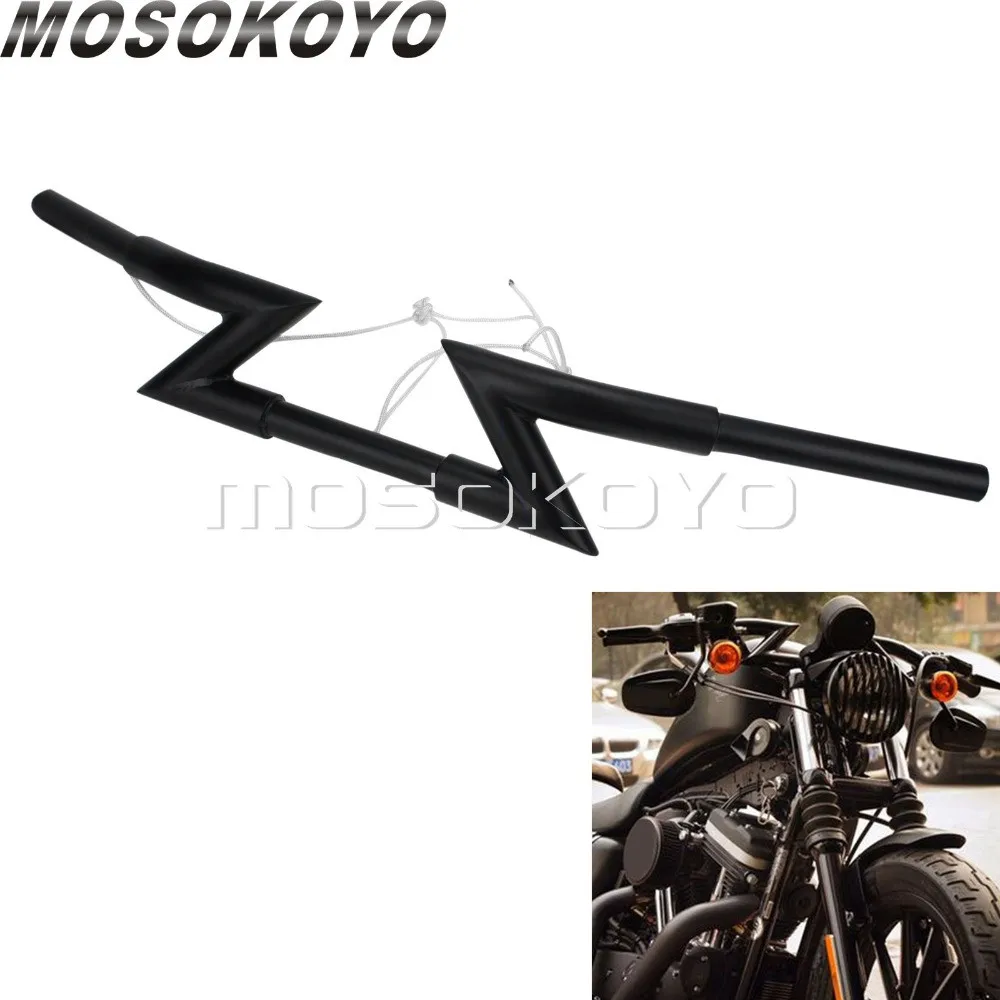 Руль Z Bar матовый черный 1 дюйм для Harley Sportster Touring Honda VTX Shadow универсальный 25 мм