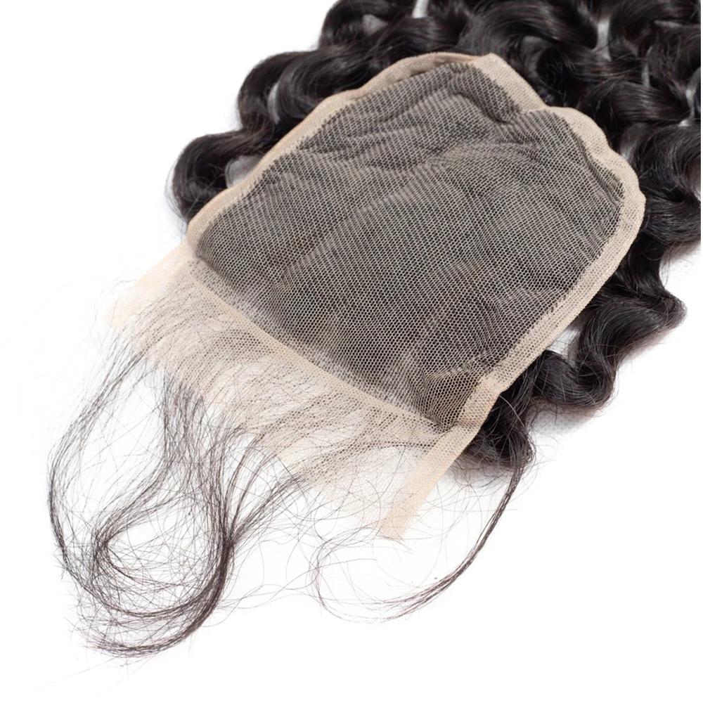 Grand Nature 4x4 Kinky Curly Lace closure 100% Human Hair Extensions 8-20inch Transaprent lace match skin Price Remy