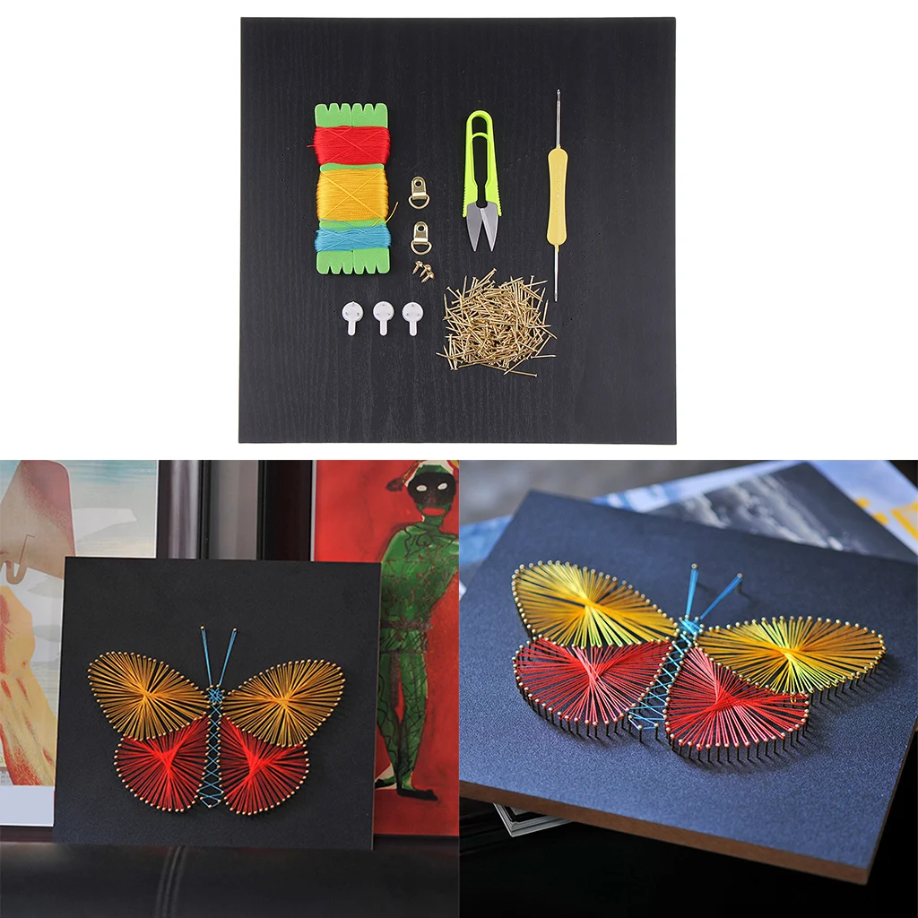 30x30 см ремесла Pin String Art Butterfly наборы узор бабочки домашнее украшение DIY нить обмотки рисунок для DIY ремесла