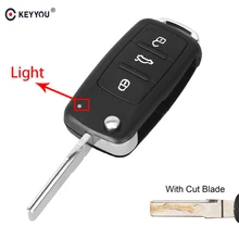 KEYYOU 3 Botón de carcasa de llave a distancia de coche caso Fob para VW Polo Golf MK6 Tiguan Touareg 202AD 202H 202Q sin cortar/corte de hoja