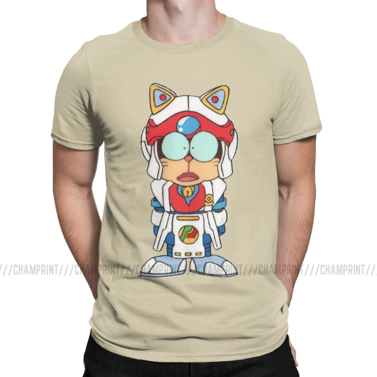 Samurai Pizza Cats Speedy Cerviche мужские футболки с рисунком кошки 90s японское Ретро аниме футболки с коротким рукавом хлопковые размера плюс - Цвет: Бежевый