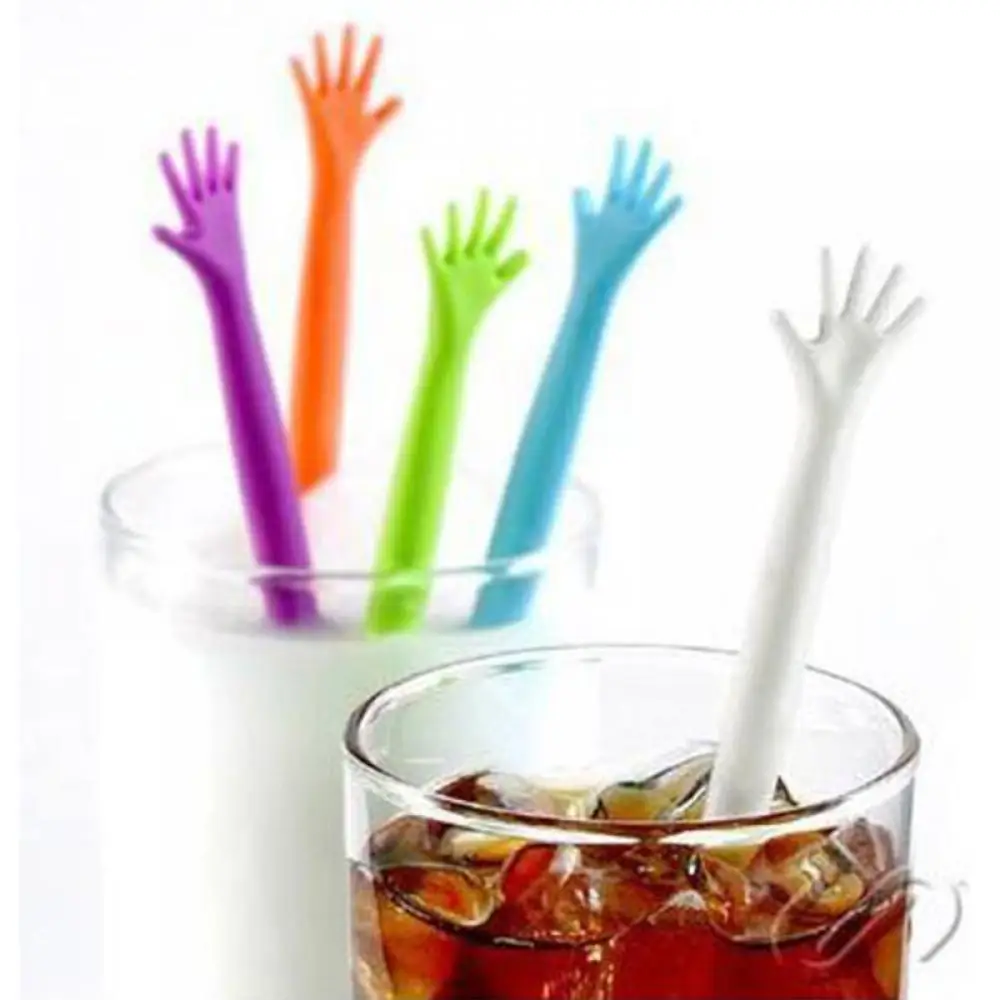 5pcs/pack Colorful Cocktail Swizzle Stick Drink Wine Stirrer Coffee Muddler Puddler Hand Drink Stirrers Kitchen Bar DIY Supplies