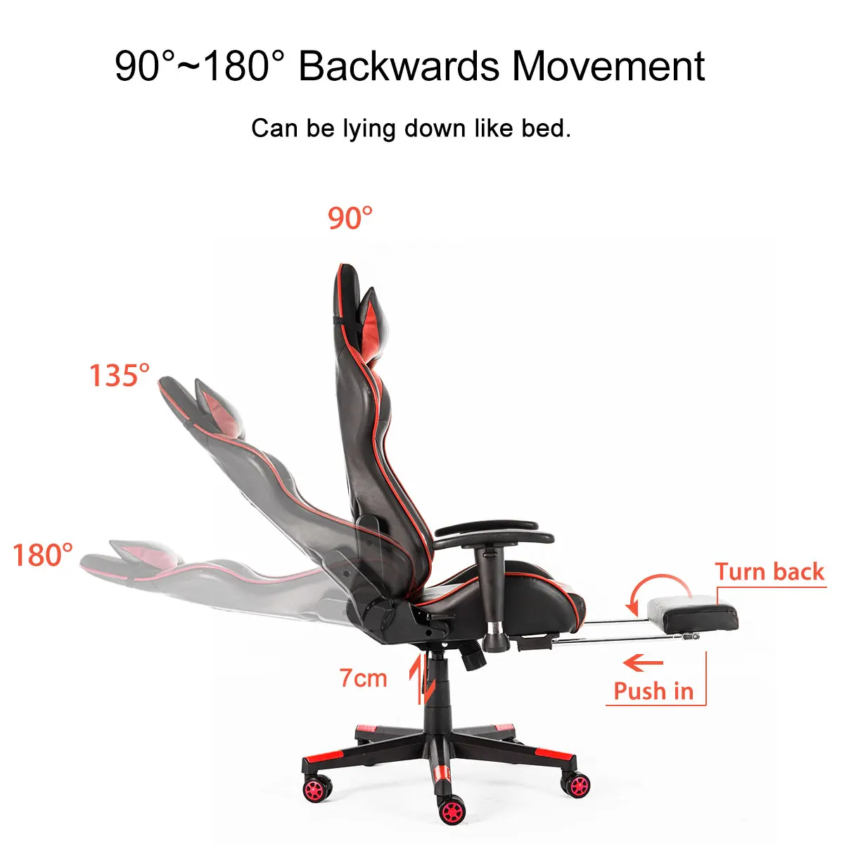 Furniture Office Chair High Back Gaming Chair Recliner Computer Laptop Desk PU Leather Seat Gamer Office Armchair with Footrest