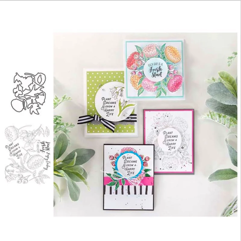 

Greating FLOWERS Metal Cutting Dies And Stamp Stencils For DIY Scrapbooking Embossing DIY Card Making Crafts Stencil Dies