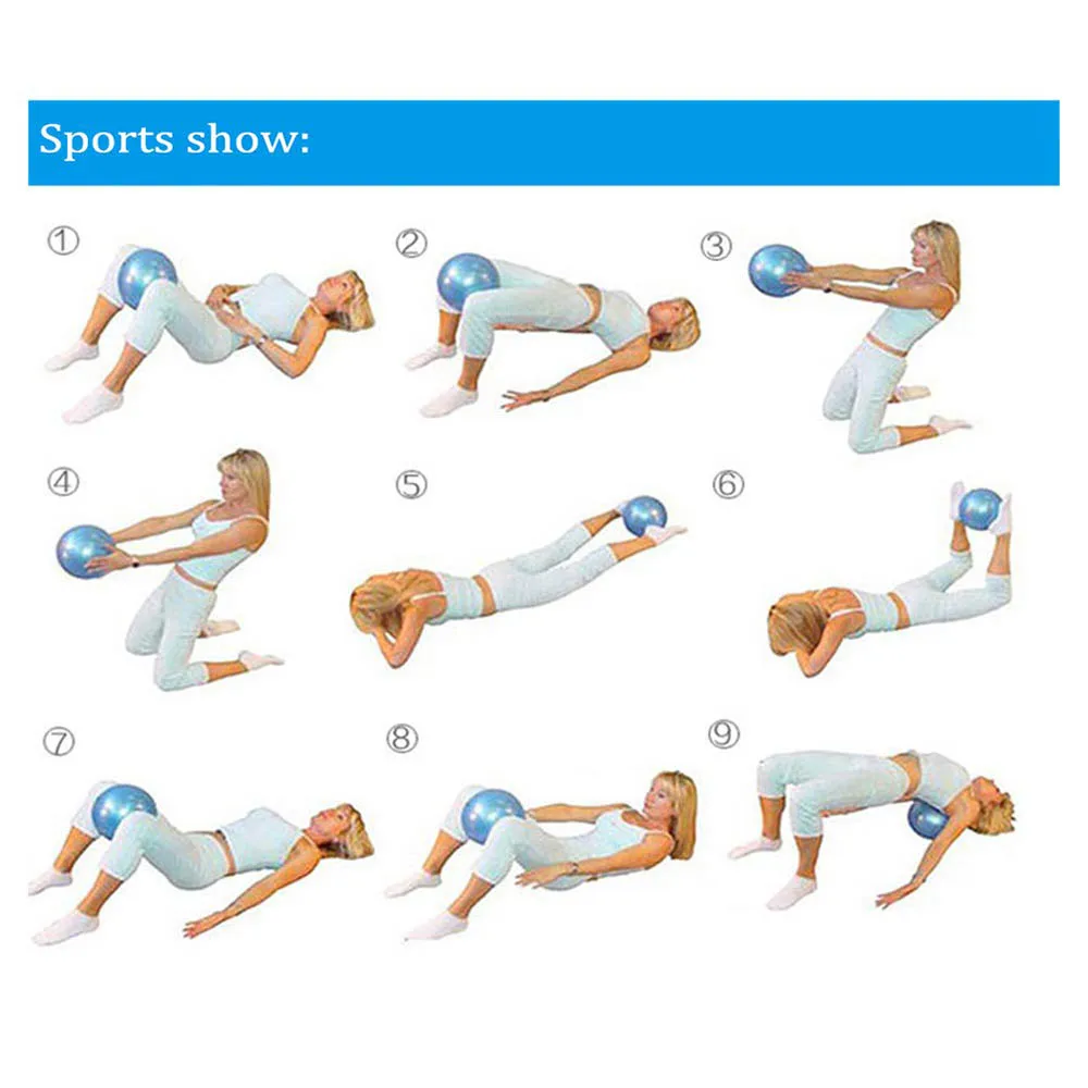 Mini Yoga Ball Small Exercise Pilates Balls with Inflatable Straw PVC 25cm Yoga Massage Ball Gym Home Stability Core Training (3)