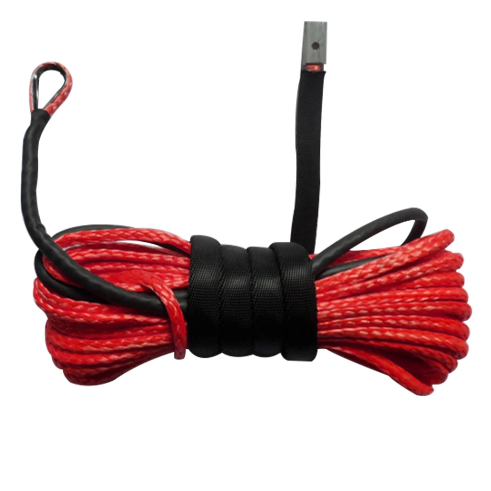 

15m Durable Bending Resistance Professional Synthetic High Strength Cable String Car Towing Line Winch Rope Hook With Sheath