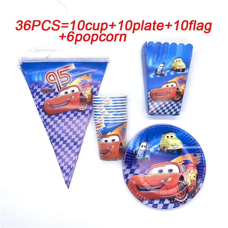 Disney Lightning McQueen тема дизайн детская вечеринка на день рождения украшения бумажные чашки пластины баннер шапки для семьи вечерние принадлежности - Цвет: Car-(1)