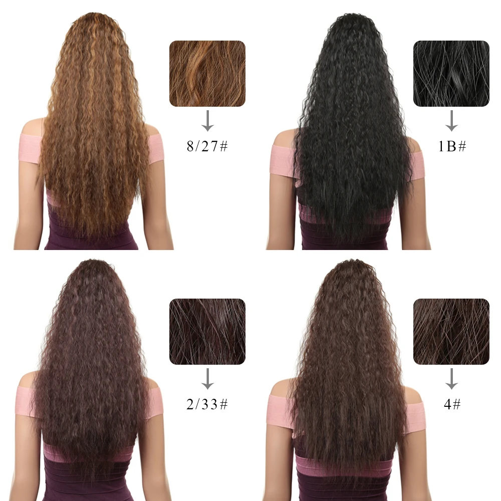 24 дюйма с прямыми волосами Реми), накладные волосы на застежке, прическа "хвост" расчески Синтетические длинные волосы для черный или белый Для женщин