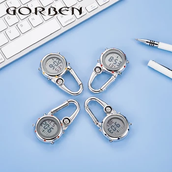 

Gorben Outdoor Round Carabiner Clip Sport Hook Clock Hospital Electronic Luminous Multi-function Nurse Digital Watch EW001