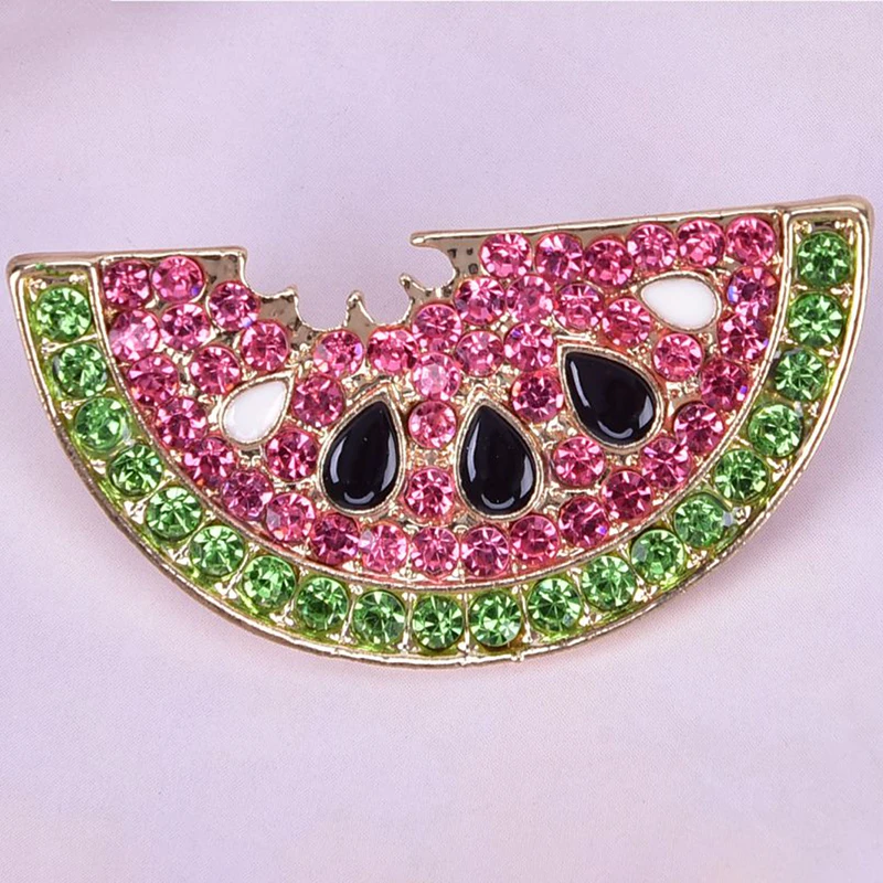 Rhinestone Watermelon Brooches For WomenSummer Style  Cute Fruit Brooch Pin Kids Backpack Badges Fashion Jewelry