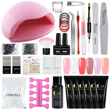 COSCELIA маникюрный набор продлить строитель поли гель Наборы наращивание ногтей 24/48W УФ-светодиодный акриловый UV гель для ногтей лампа набор «сделай сам» для нейл-арта