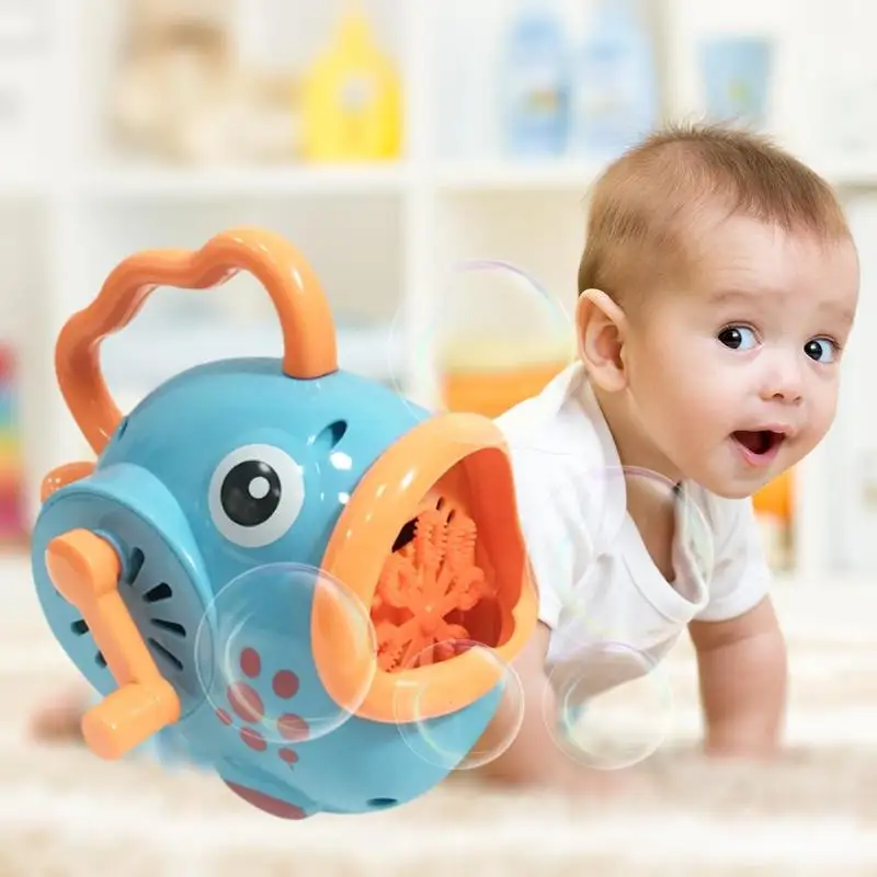 

Cartoon Funny Fish Bubble Machine ABS Hand-cranked Automatic Bubble Maker Blower Lovely Portable Summer Children Gift
