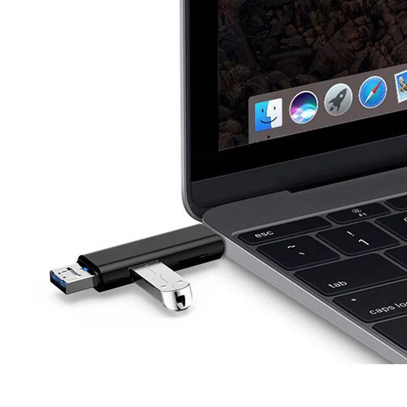 3 в 1 Тип C и Micro USB OTG кардридер универсальный высокоскоростной OTG TF SD кардридер для мобильного телефона ПК ноутбук Mac компьютер
