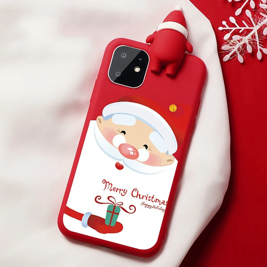 Mosunx 3D Рождественский Санта Клаус, мягкий силиконовый чехол, чехол для iphone X и iphone 11, все серии, подарок на Рождество и год