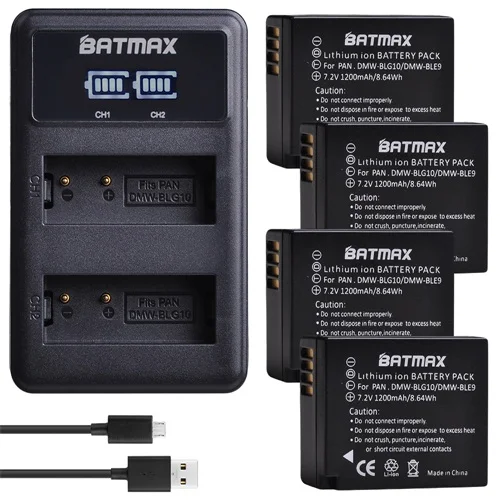 4 Battery set 2 шт. DMW-BLG10 ДМВ BLG10e DMW-BLE9 BLE9 BLE9E Камера Батарея+ светодиодный двойной USB Зарядное устройство для цифрового фотоаппарата Panasonic Lumix DMC GF6 GX7 GF3 GF5 GX80 - Цвет: 4 Battery set