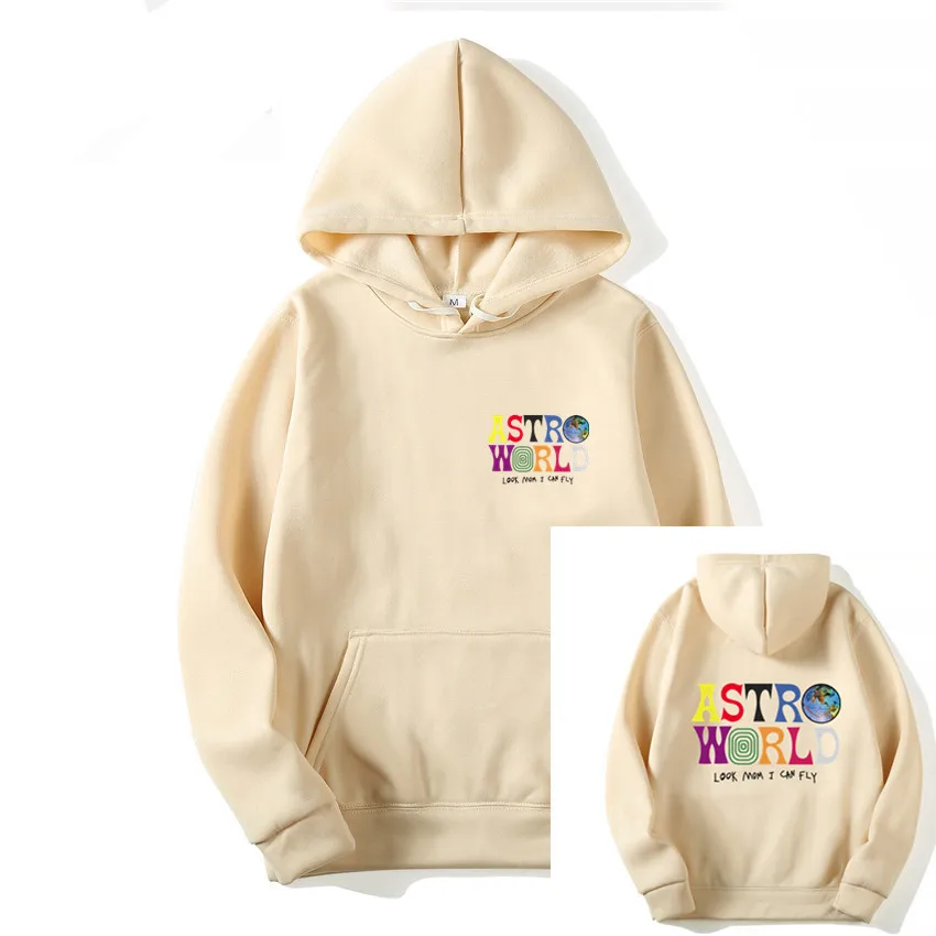 ASTROWORLD мужские толстовки с принтом букв астромир Толстовка уличная мужская женская хип хоп пуловер Толстовка sudadera hombre - Цвет: Khaki 2