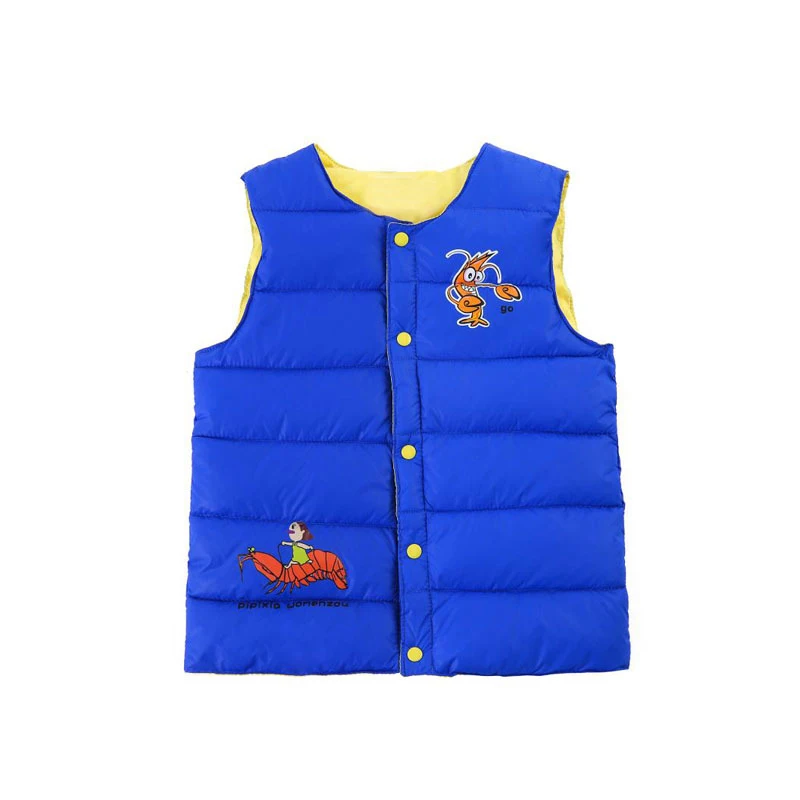 Синий Теплый зимний хлопковый жилет для девочек Осенняя детская куртка без рукавов для мальчиков пальто для маленьких девочек от 2 до 7 лет жилет для маленьких мальчиков - Цвет: Синий