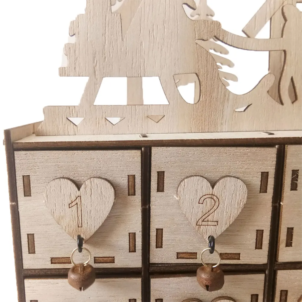 Advent календарь домашняя Рождественская коробка для хранения подарочный футляр для украшений декоративные поделки прочные деревянные украшения настольный с маленький ящик
