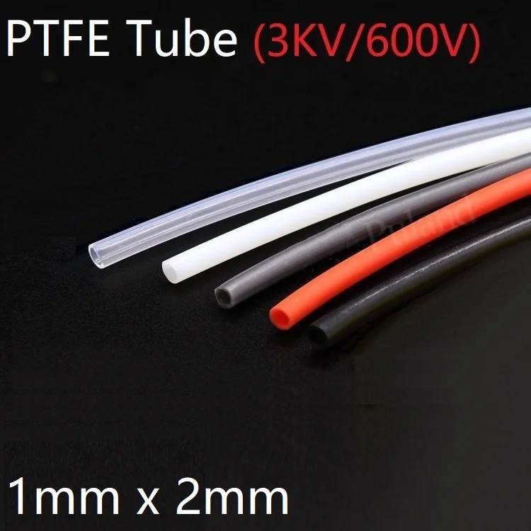 PTFE Tube ID 1mm x 2mm OD F46 Insulated Capillary Heat Protect Transmit Hose Rigid Pipe Temperature Corrosion Resistance 600V |