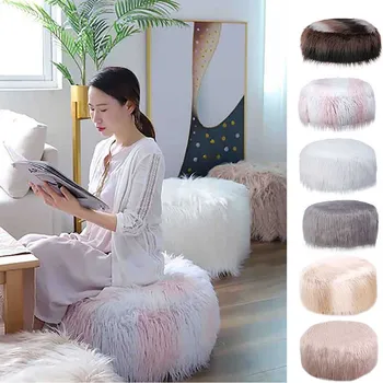 

2019 High Quality Plush Sofa Stool Futon Mat Inflatable Portable Round Footstool European Style Support Wholesale Dropshipping