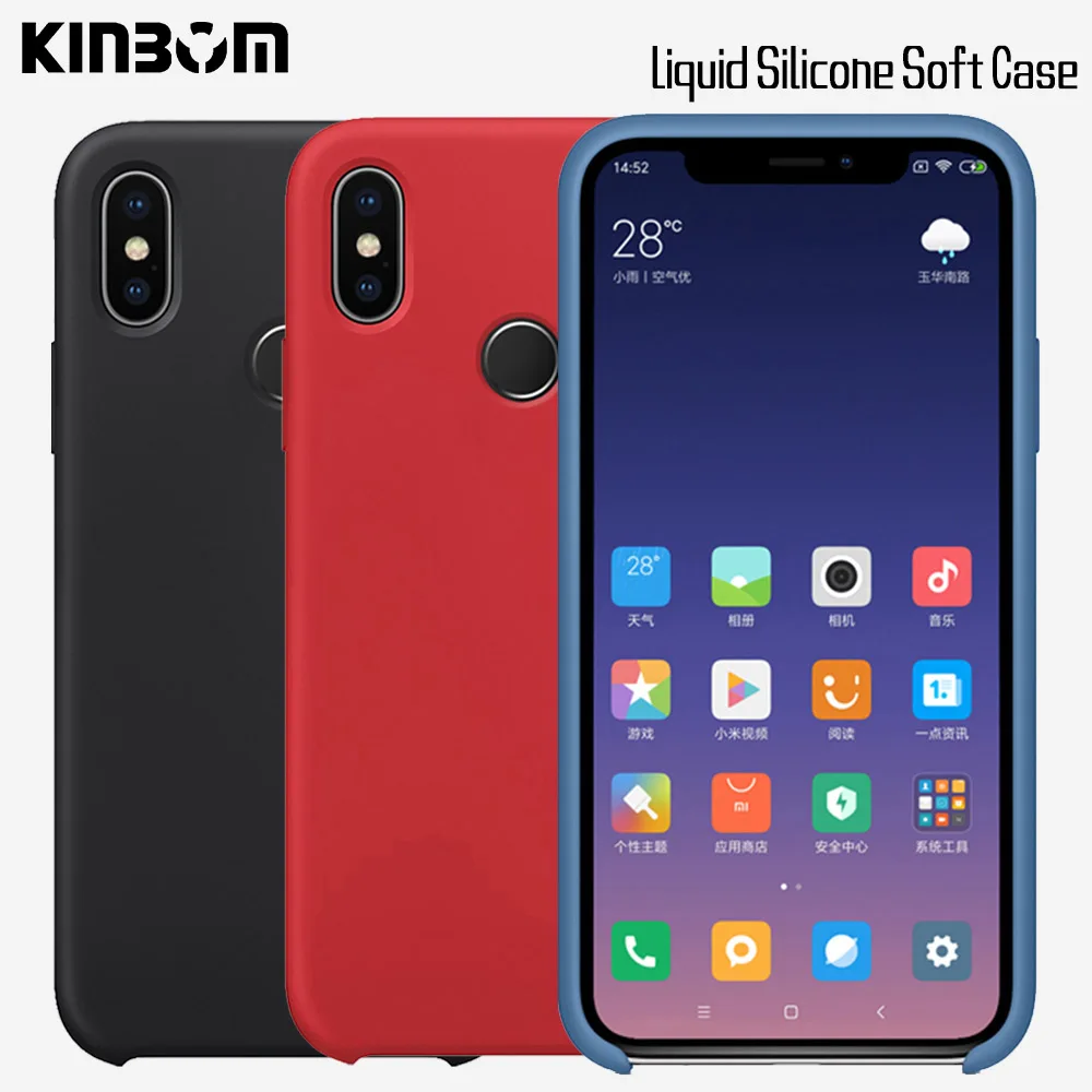 

KINBOM Soft Solid Silicone Case For xiaomi redmi note 5 6 7 pro 4X Case Cover For Redmi 5 6 7 5a 6a Case Fiber Lining Protect