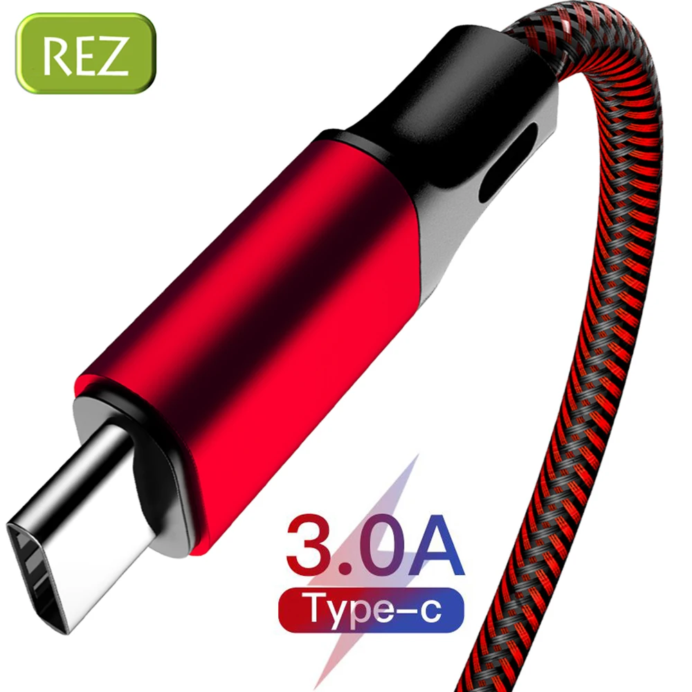 

REZ USB Type C Cable to Type C For Samsung Red Fast Charging USB Cable Type-C kabel Usb Data Wire For Xiaomi USB-C провод кабель