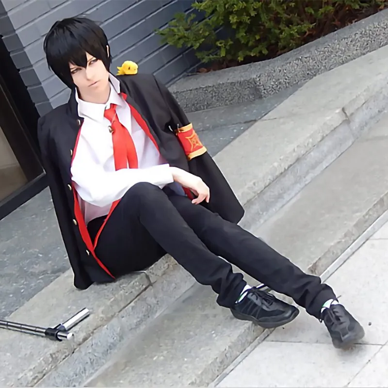 Аниме HITMAN REBORN Косплей Костюм кёя Хибари Мужская школьная форма для мальчиков
