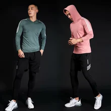 Мужская спортивная одежда для бега, Быстросохнущий костюм, 3 комплекта компрессионных спортивных костюмов, баскетбольные колготки, спортивная одежда для бега в тренажерном зале