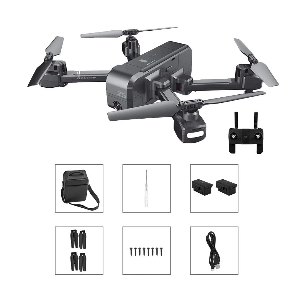 1080P 1 battery SJ R/C Z5 1080P широкоугольная камера Wifi FPV RC Дрон gps авто возврат жестов фото RC Квадрокоптер вертолет 20 минут время полета - Цвет: 1080P 1 battery