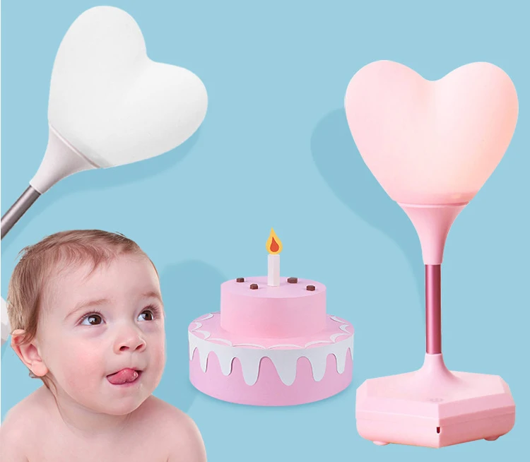 USB Rechargable LED Touch Control Table Lamp Girl Rose Love Heart Modeling lamp Energy Saving Romantic Decoration Night Light