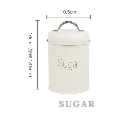 White SUGAR Металлические банки для хранения чая, кофе, сахара, герметичная коробка, кухонный органайзер для сухого питания, банка для сухого молока, порошка, герметичный контейнер - Цвет: White SUGAR