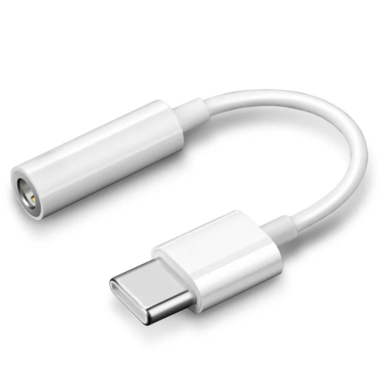 Белый Кабель для наушников с разъемом типа C 3,5 USB C до 3,5 мм адаптер для наушников AUX для huawei P10 P20 pro для Xiaomi Mi 6 8 аудиокабель - Цвет: Белый