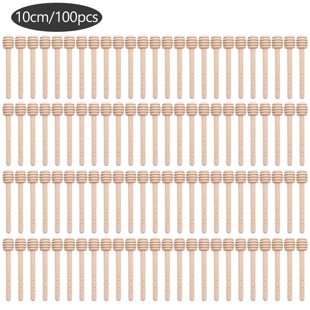 20/50/100pc Wood Honey Dipper Sticks Long Handle Honey Spoon Dipper Stick Individually Wrapped Server for Honey Jar Kitchen Tool
