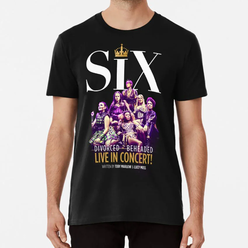 Черный Six the Music футболка Бродвейский Музыкальный театр ocarter west end my fair lady heathers hello dolly be more chill - Цвет: Черный