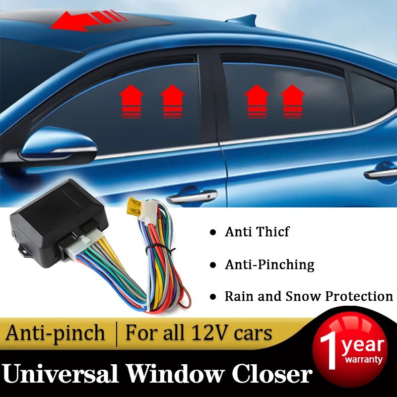 HippcronCar Power Window Closer, 4 Portas, Auto Inteligente, Fechar Janelas, Módulo Remoto