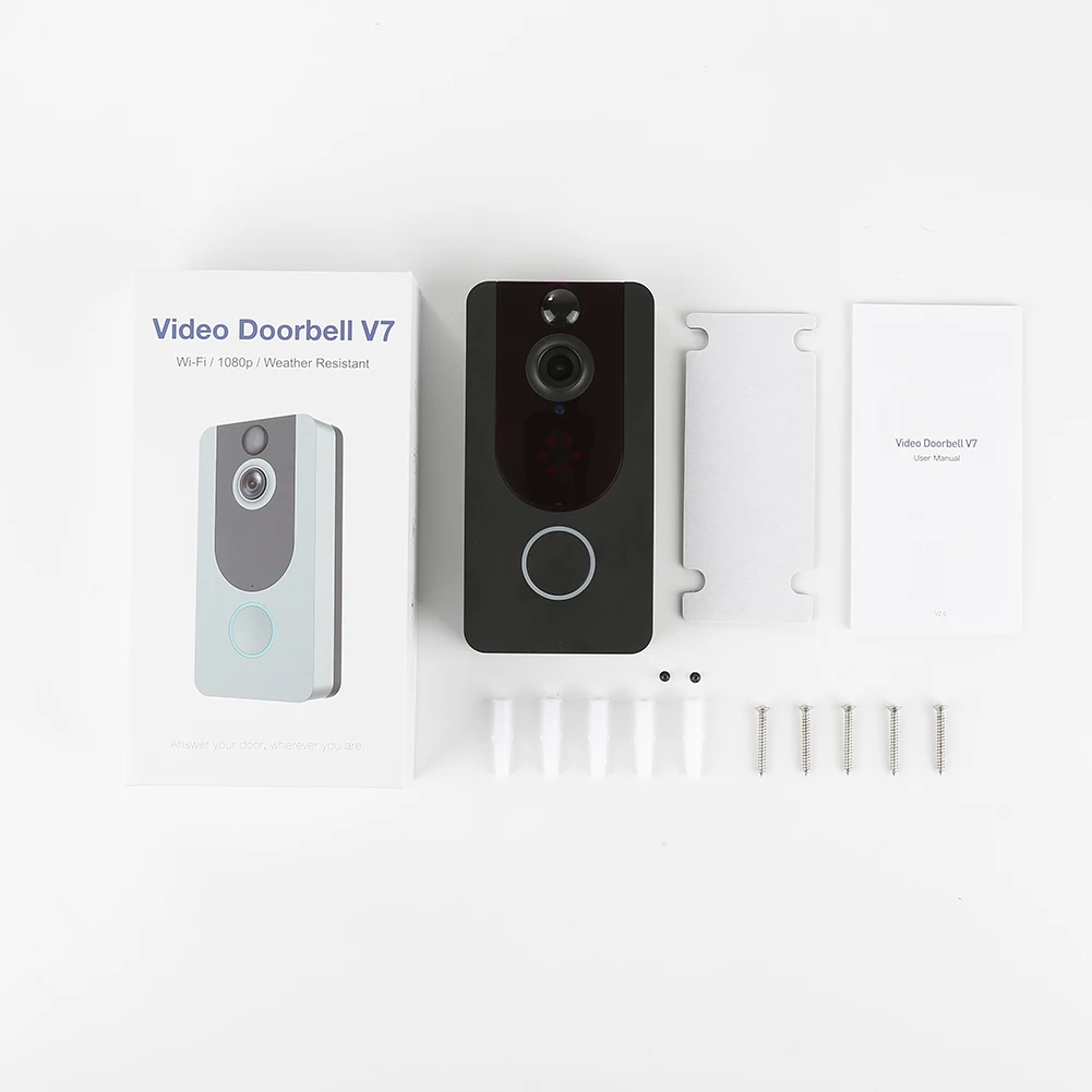 V7 HD 1080P смарт WiFi видеокамера на дверной звонок визуальный домофон с Chime ночного видения IP дверной звонок беспроводной камеры безопасности