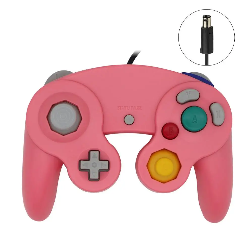 Розовый Классический проводной игровой контроллер для nintendo NGC геймпад джойстик для Gamecube для NGC для nintendo GameCube - Цвет: Розовый