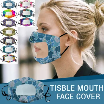 

10PC Dust Protection Face Mask with Adult Mask And With Clear Window Mask Breathable mascarilla reutilizable Visual Mask