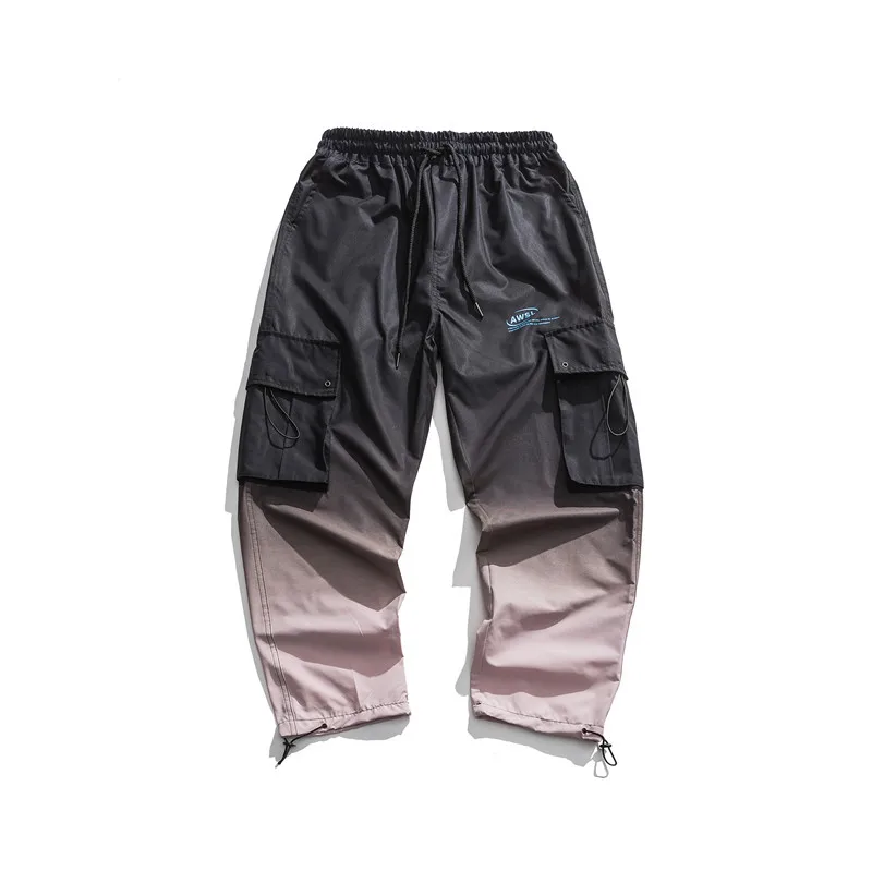 

Yi dao Vintage Spring Clothing New Style Japanese-style Cool Versatile Gradient Color Bib Overall Men's Trend Casual Drawstring