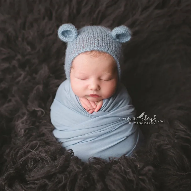 Baby Mütze Teddy Bär Props Kostüm Neugeborenen Foto Shooting  56 türkis 