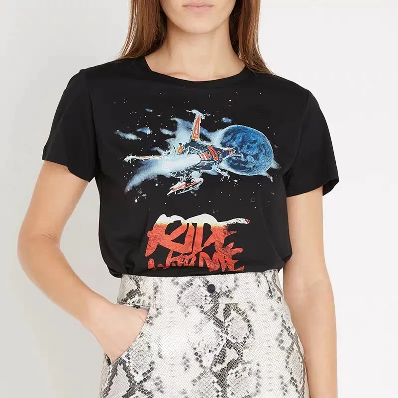 

Women Cotton Stylish Print Short T Shirt - 2019 New Round Neck Short Sleeve Tees Top