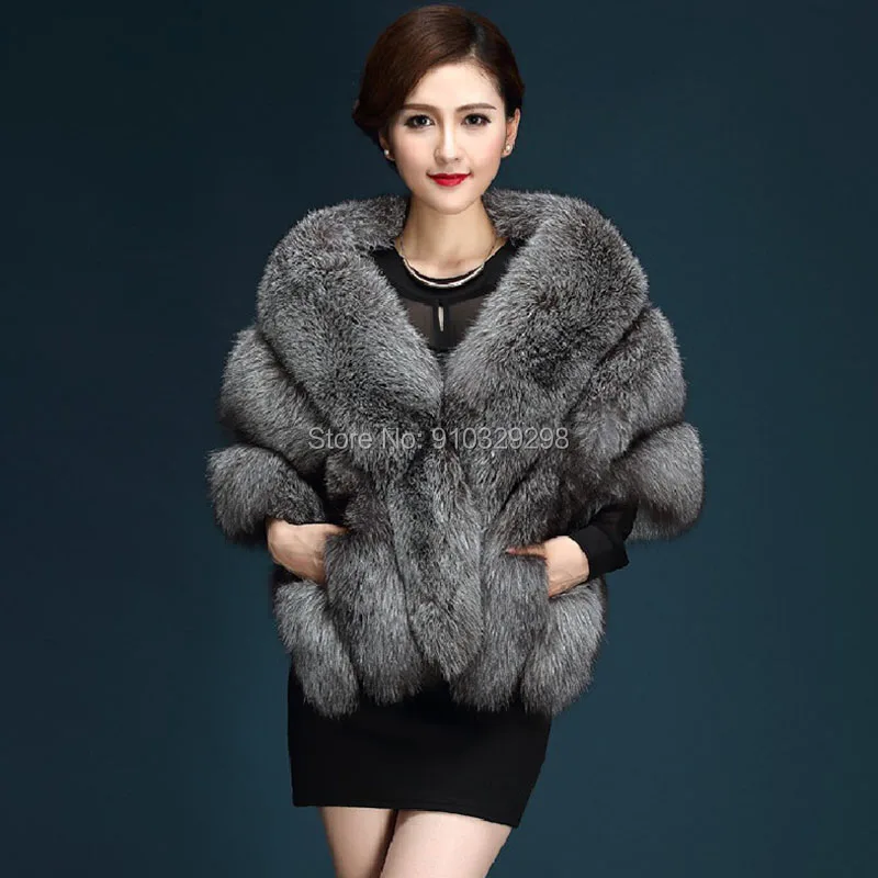High Quality Dark Gray Bridal Faux Fur Shawls Wedding Bolero Outerwear Jackets Brides Winter Cape Wedding Evening Wrap Coat