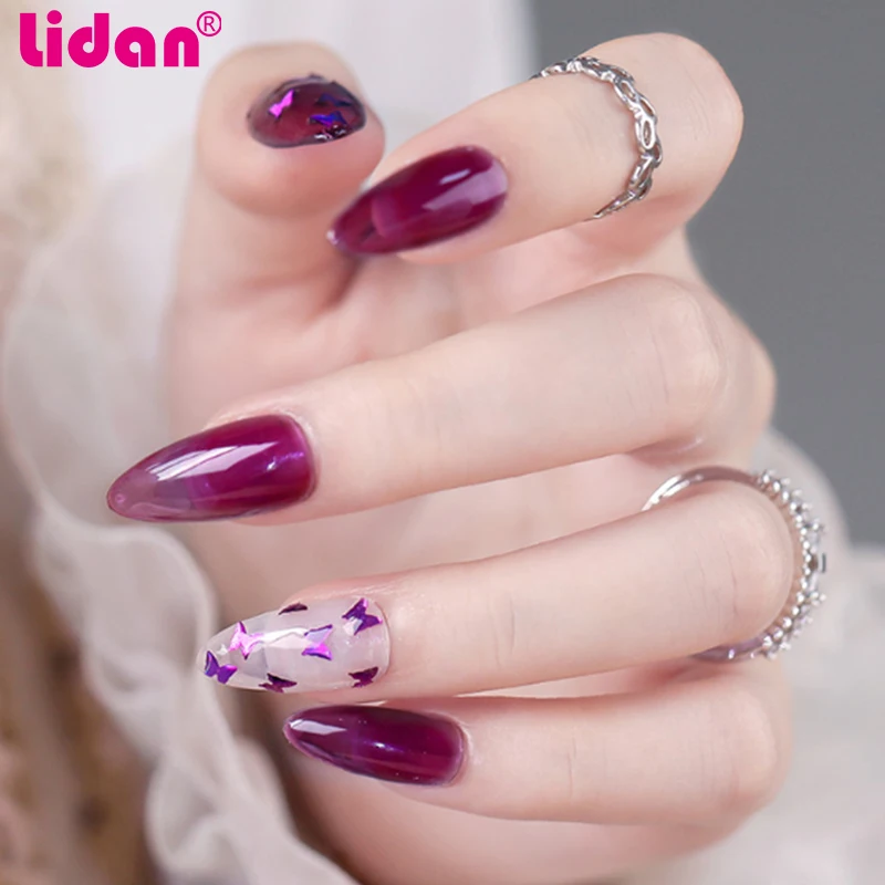 

12 Grid/Box Colorful Holographic Nail Glitter Sequins 3D Butterfly Design Laser Thin Acrylic Nail Art Slices DIY Accessories LP2