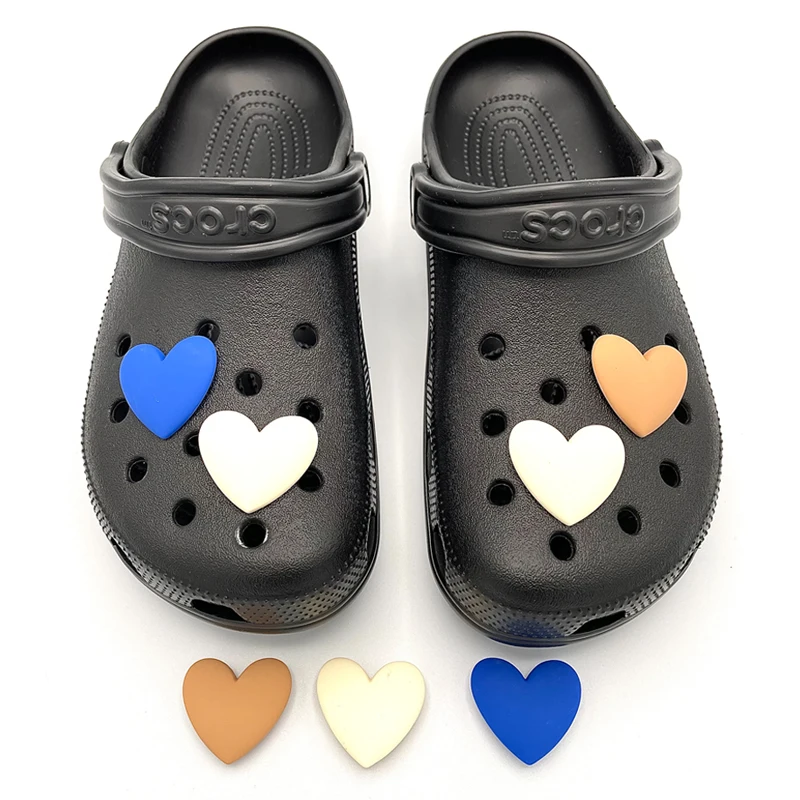 

New Designer White Blue Heart Icon JIBZ Croc Shoe Charms Original Shoe Badges DIY Decoration For Women Clogs Sandals Accessories