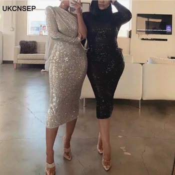 

UKCNSEP 2020 New Arrival Bodycon Sexy Women Dress High Quality Celebrity Evening Party Dress Women Long Sleeve O Neck Vestidos