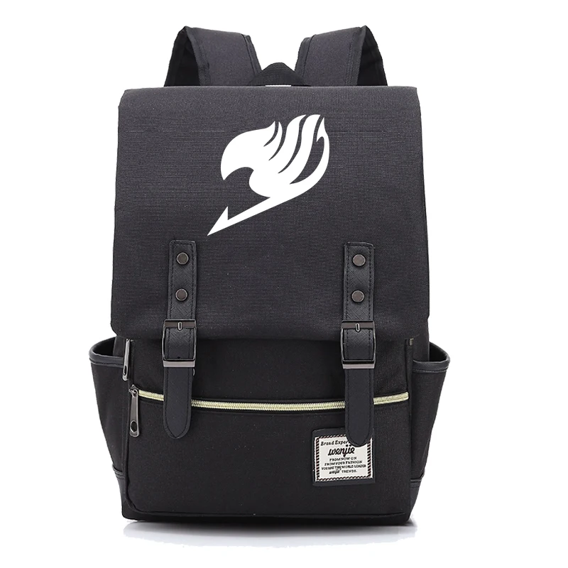Canvas Backpack 1 Феи хвост печати холщовый рюкзак для ноутбука Женская Мужская школьная сумка аниме рюкзак в стиле Харадзюку сумки 16 дюймов Путешествия Рюкзак Sac Dos - Цвет: Canvas Backpack 1