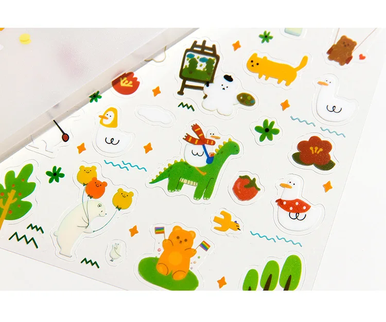 1 лист милые декоративные наклейки s Kawaii животные канцелярские наклейки s ПВХ клейкие наклейки для детей DIY Скрапбукинг дневники принадлежности