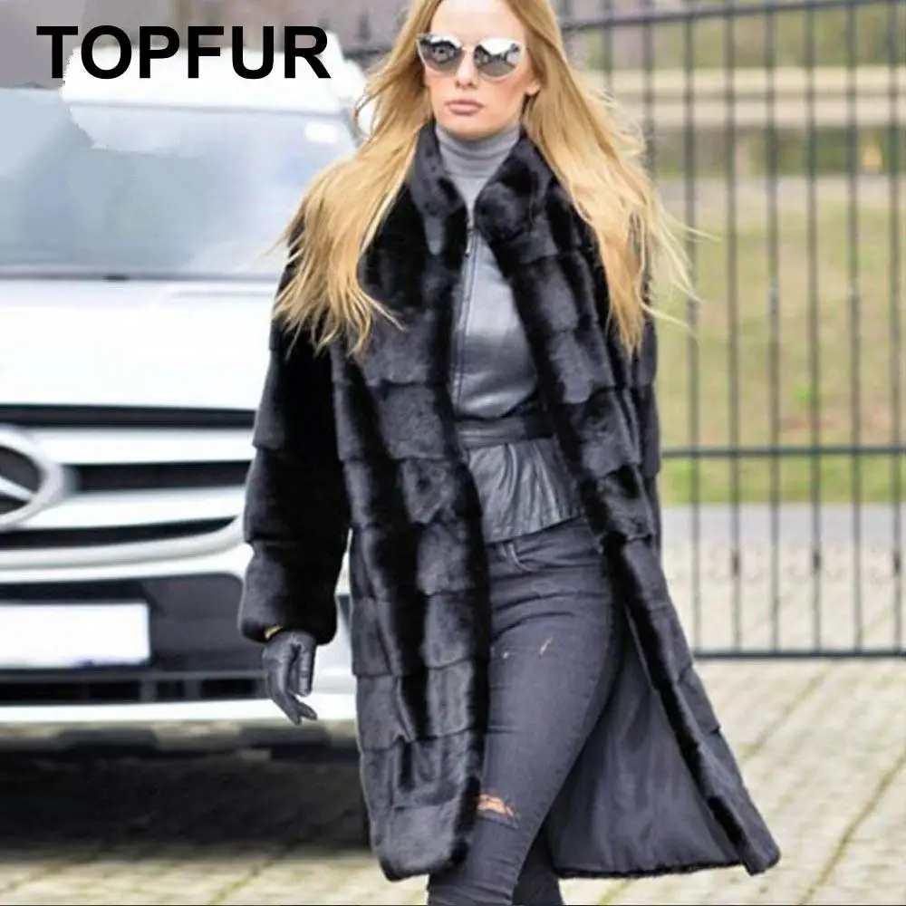 Женская норковая куртка с поясом длинным рукавом и воротником-стойкой | одежда