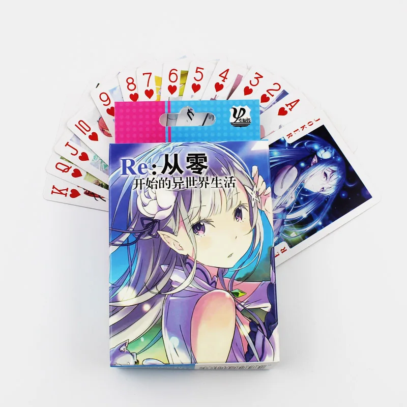 10 boîtes/lot Anime Re Life dans un monde différent de zéro cartes de jeu de société de Poker avec boîte cartes à jouer carte de jeu de bureau (lot de 10)